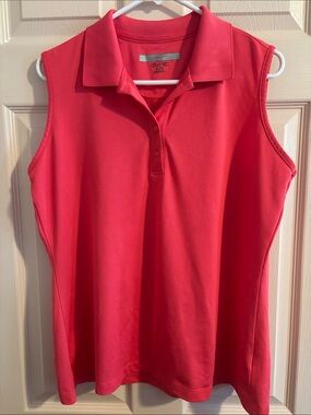Greg Norman Collection Sleeveless Polo Tank - Coral